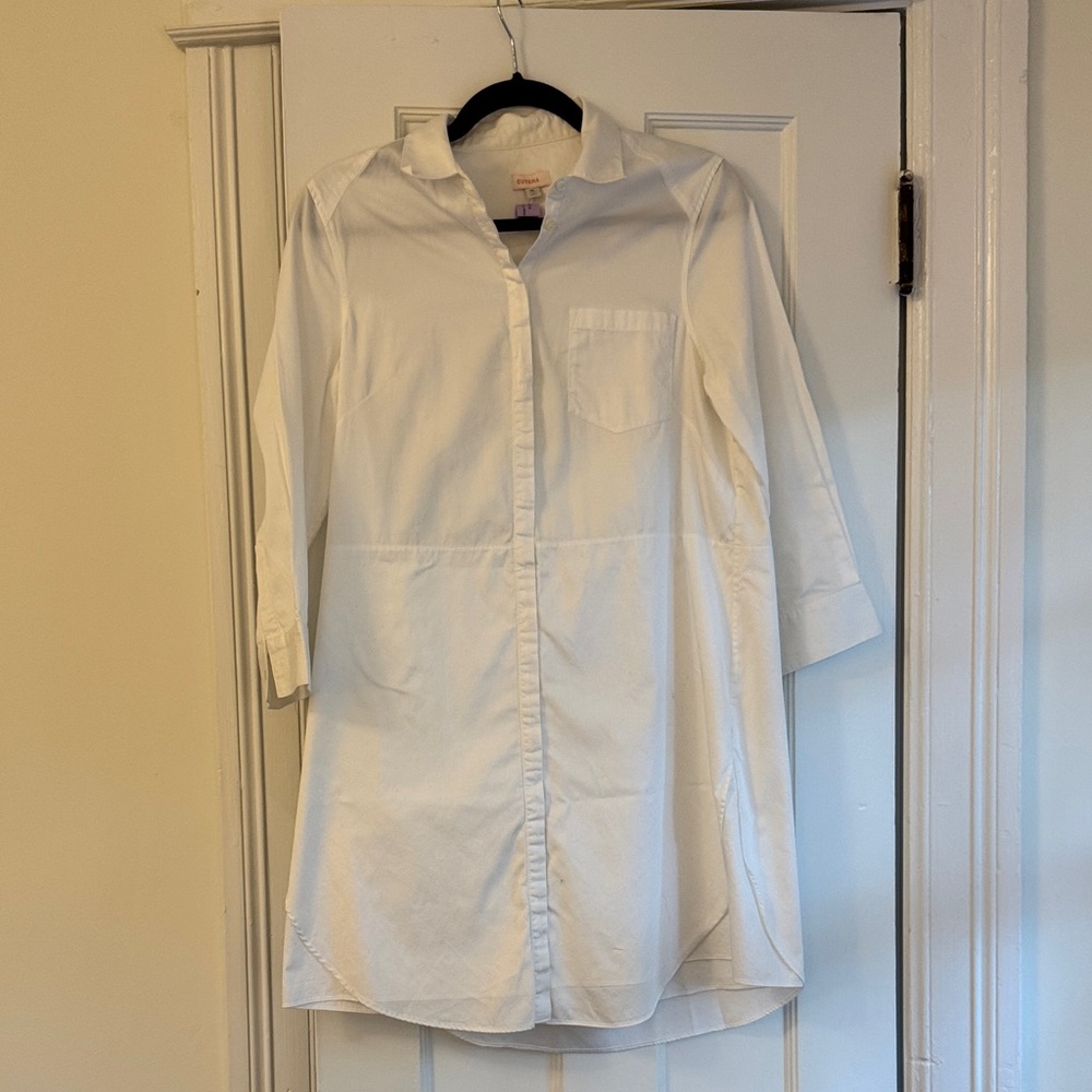 Cuyana Classic White Shirt Dress